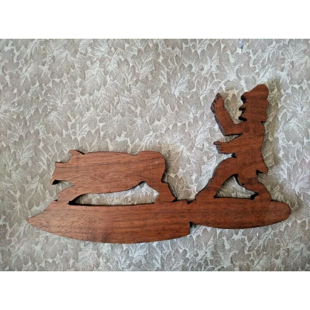 Wood Carving Butcher's Trade sign Boar Hog Pig brown 12